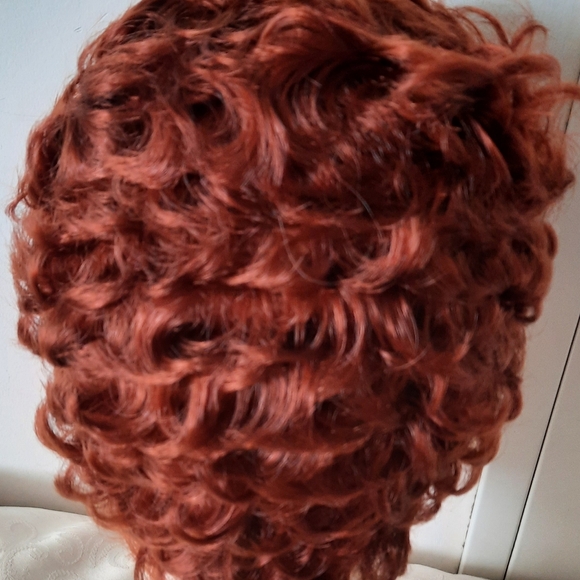 Rust Color Pixi Cut Curly Wig - Picture 2 of 5
